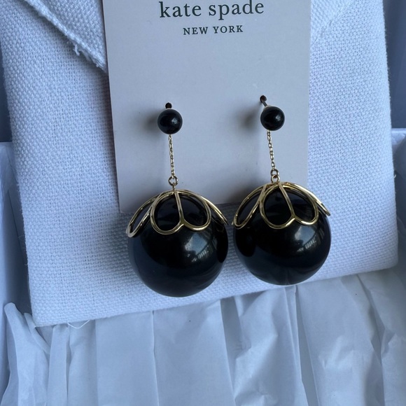 Kate Spade Black and Gold Earrings - Picture 3 of 7